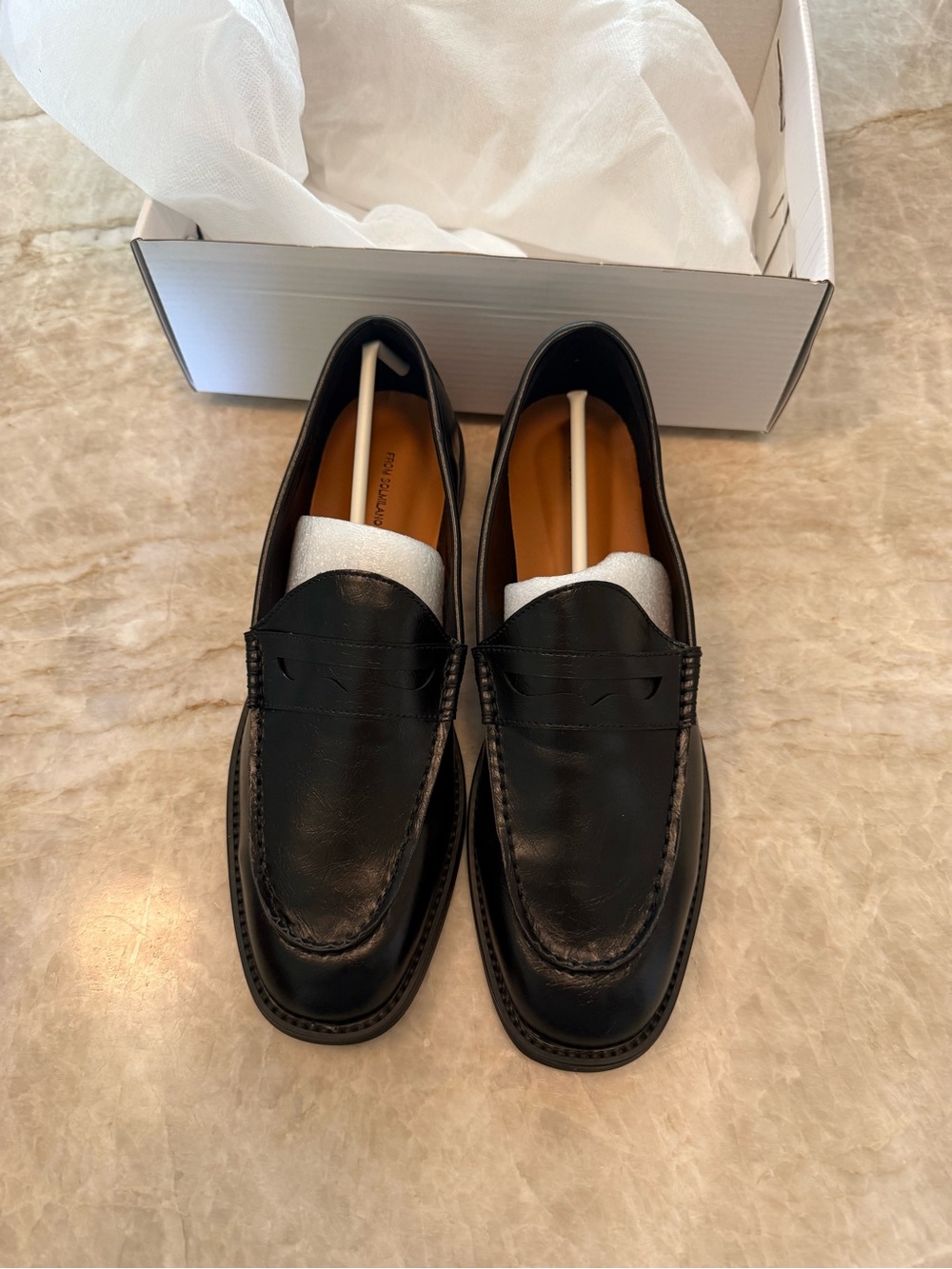 Classic Black Leather Penny Loafers